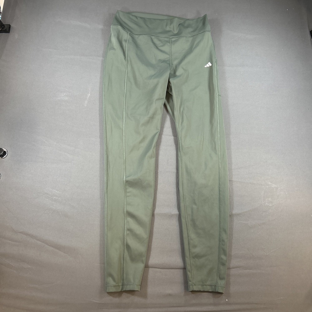 Adidas Women's Training Leggings Green High Rise Tight Fit Aeroready Size Xl